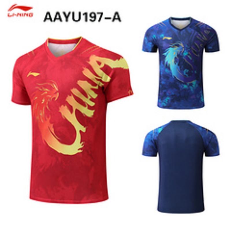 Table Tennis Zhang Jike - ปารีสใหม่ปิงปองมังกรชุดผู้ชายและผู้หญิงทีมชาติMatchชุดMaloneชุดแห้งเร็วสไตล์เดียวกันแขนสั้น